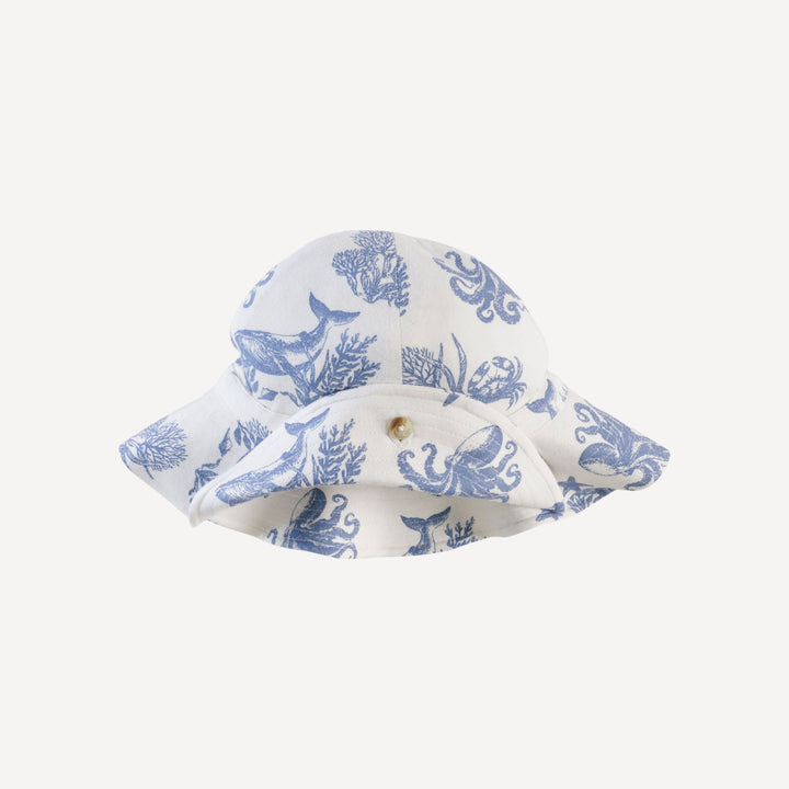 button sun hat | nautical toile | bamboo