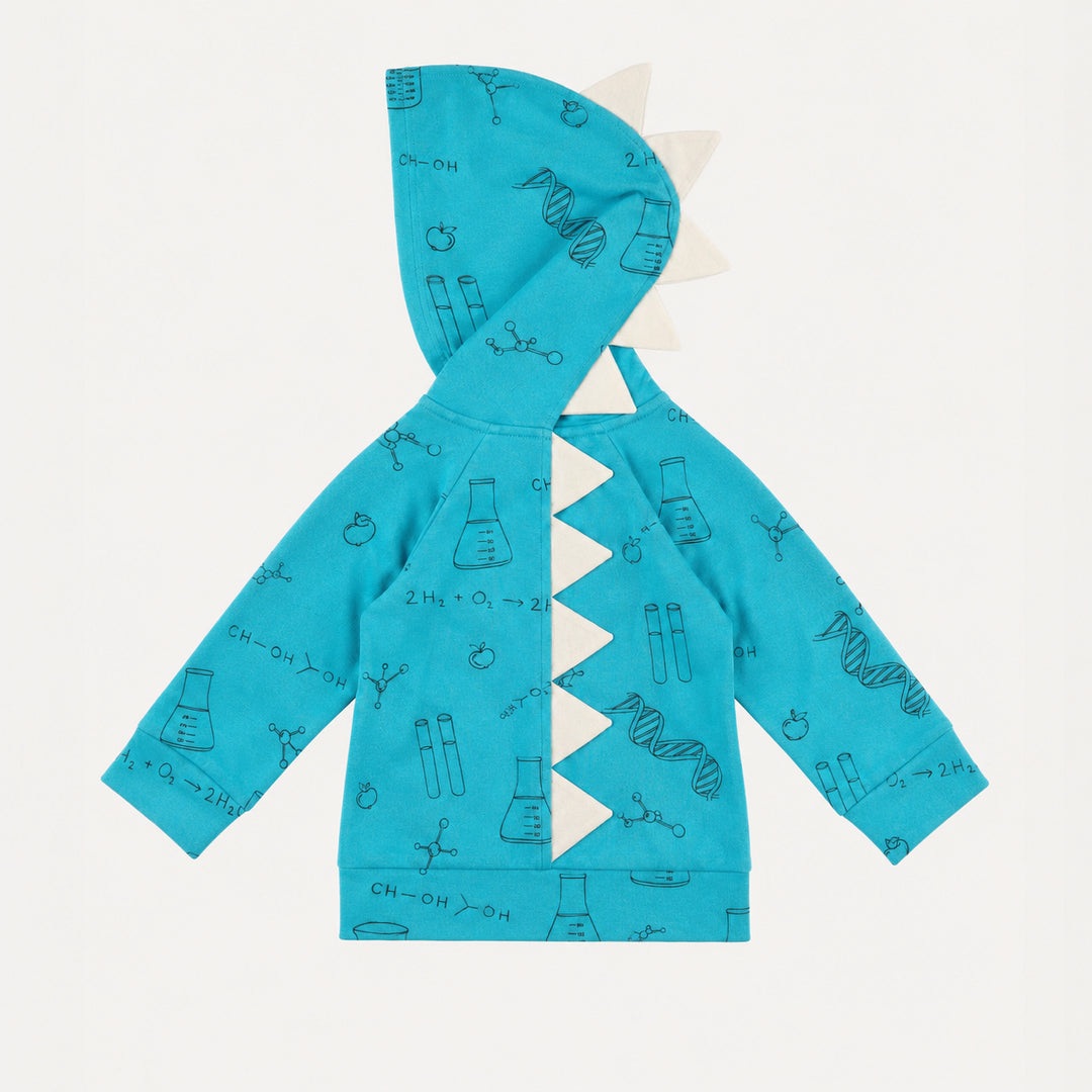PREORDER dino zip hoodie | blue chemistry | organic cotton interlock