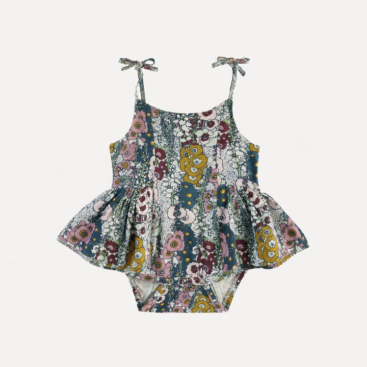 PREORDER spaghetti tie ballerina bubble | hollyhock | bamboo
