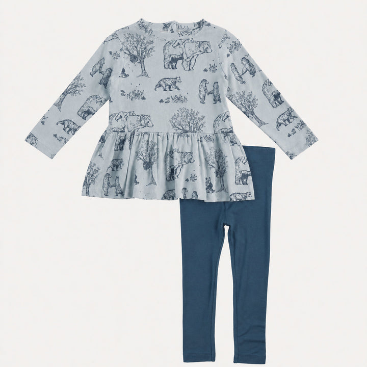PREORDER long sleeve kate set | opal bear family | organic cotton interlock