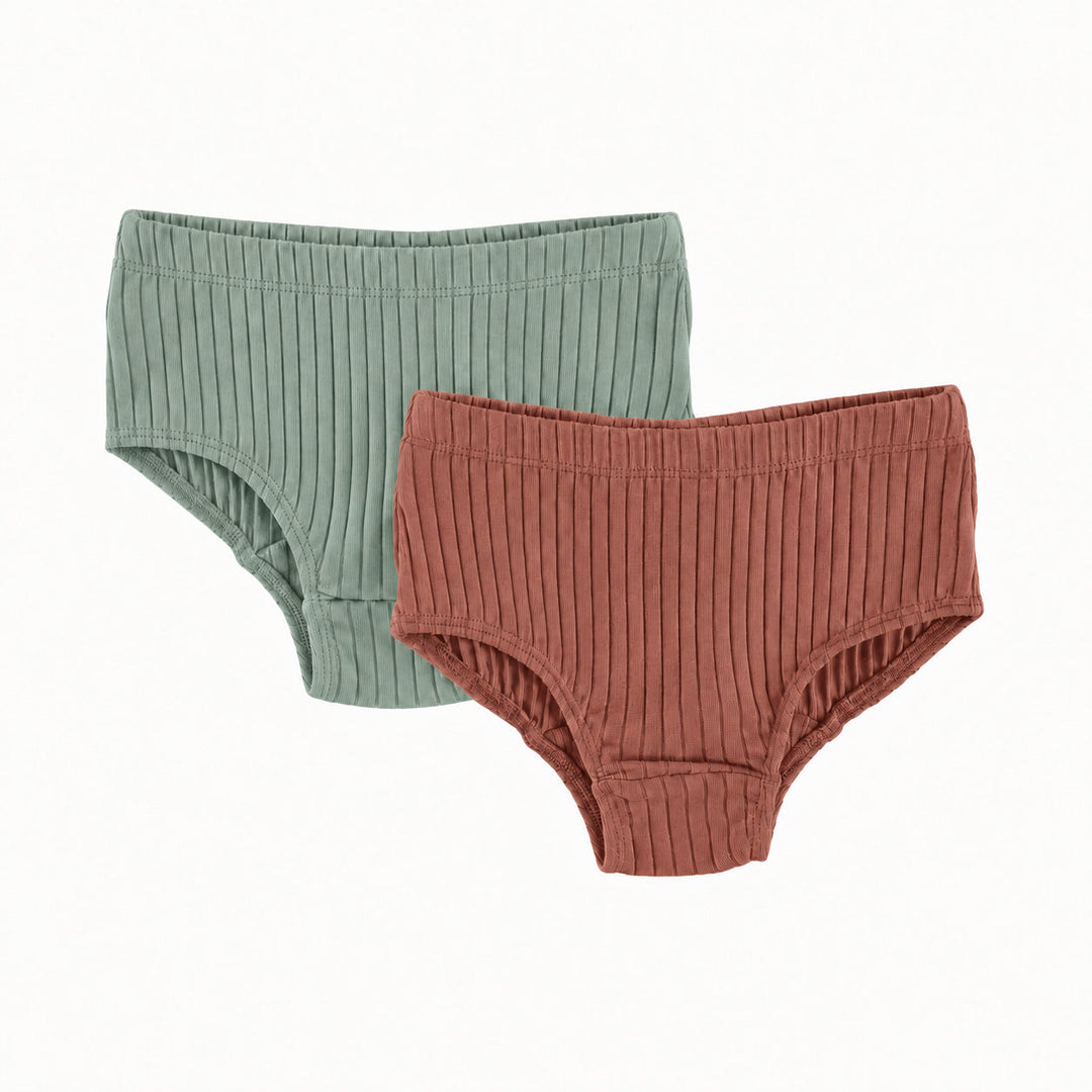 PREORDER underwear set of 2 | jadeite | organic cotton wide rib