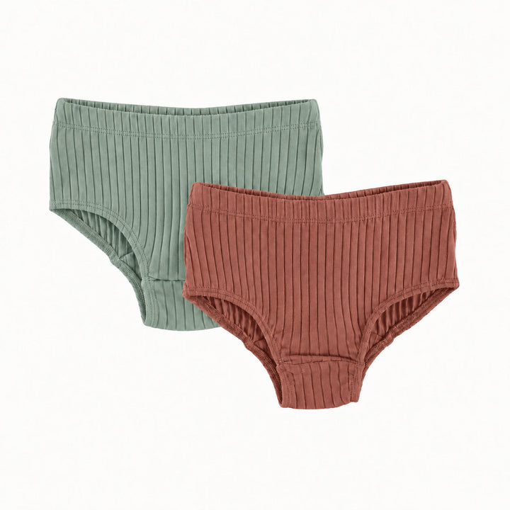 PREORDER underwear set of 2 | jadeite | organic cotton wide rib