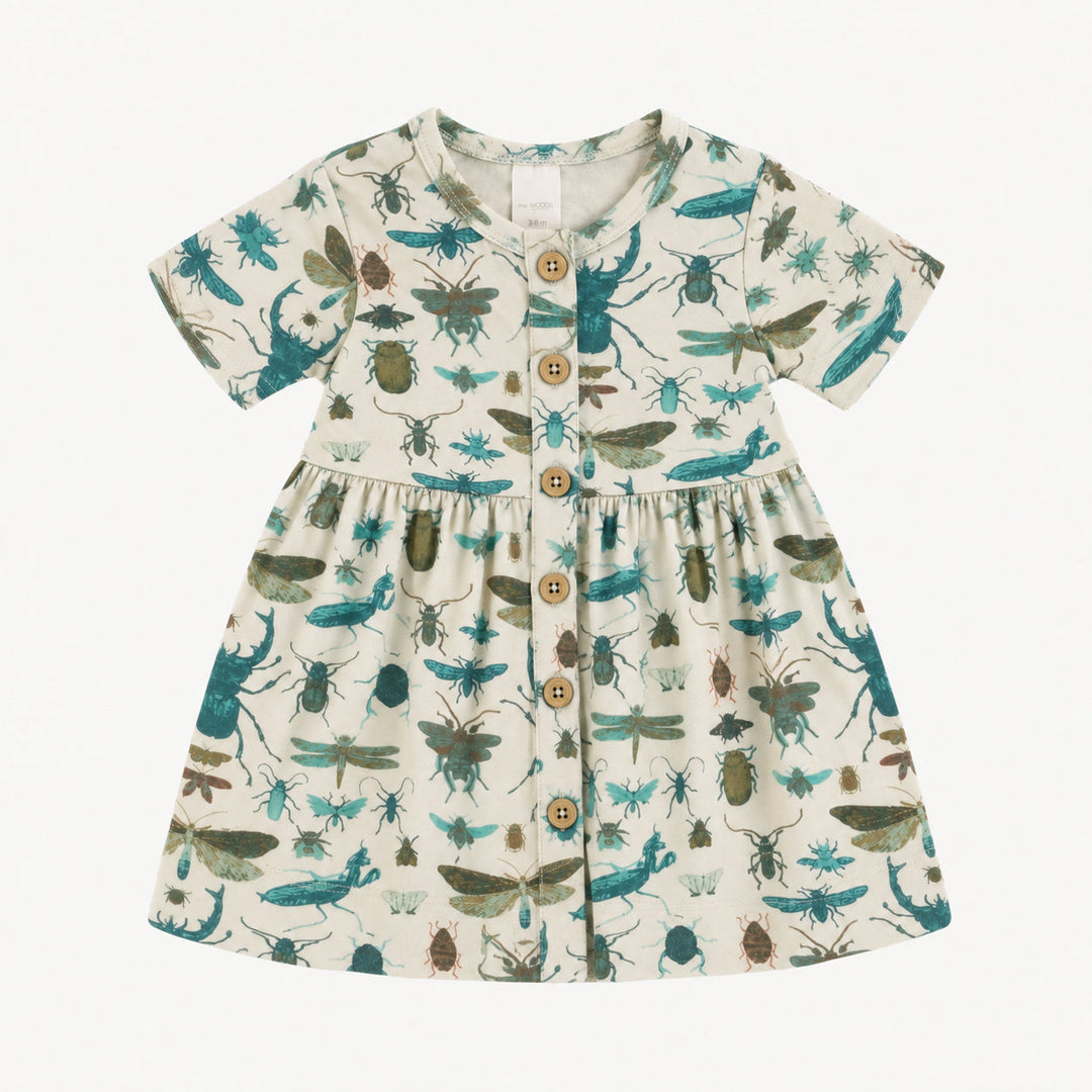 PREORDER nora dress | aqua insects | modal