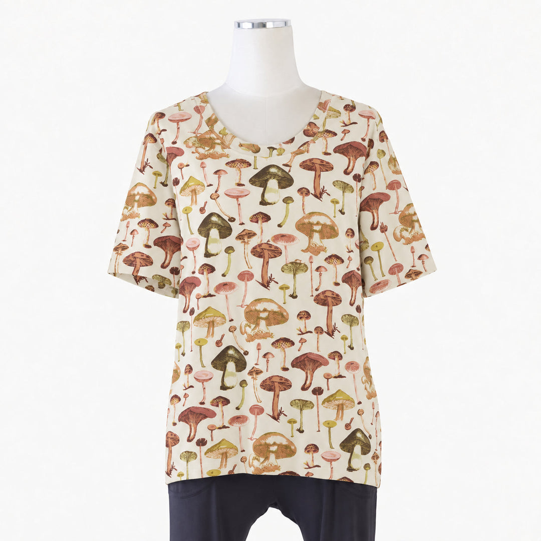 PREORDER womens short sleeve boxy tee | litho mushroom | modal