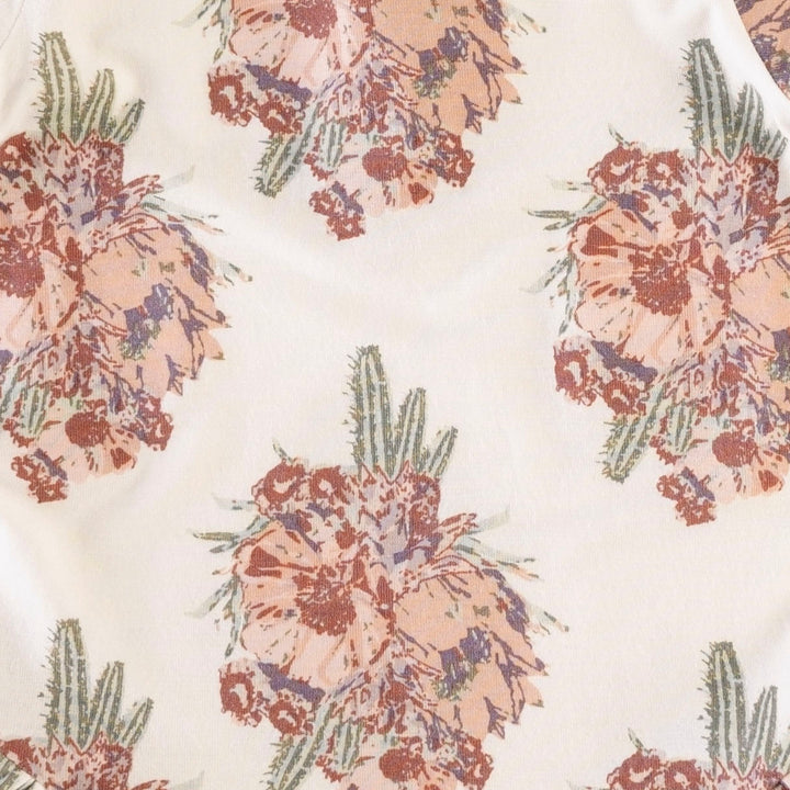 short sleeve button dress | cactus flower | bamboo