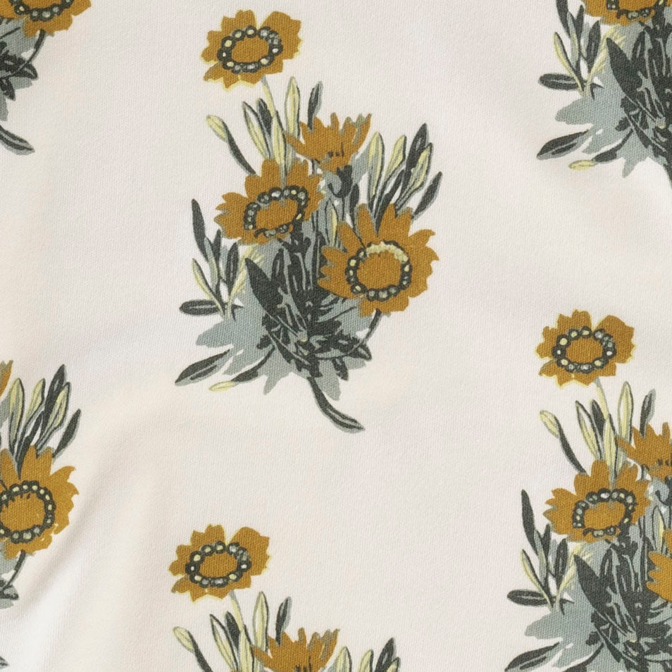 short puff sleeve prairie dress | calendula | organic cotton interlock