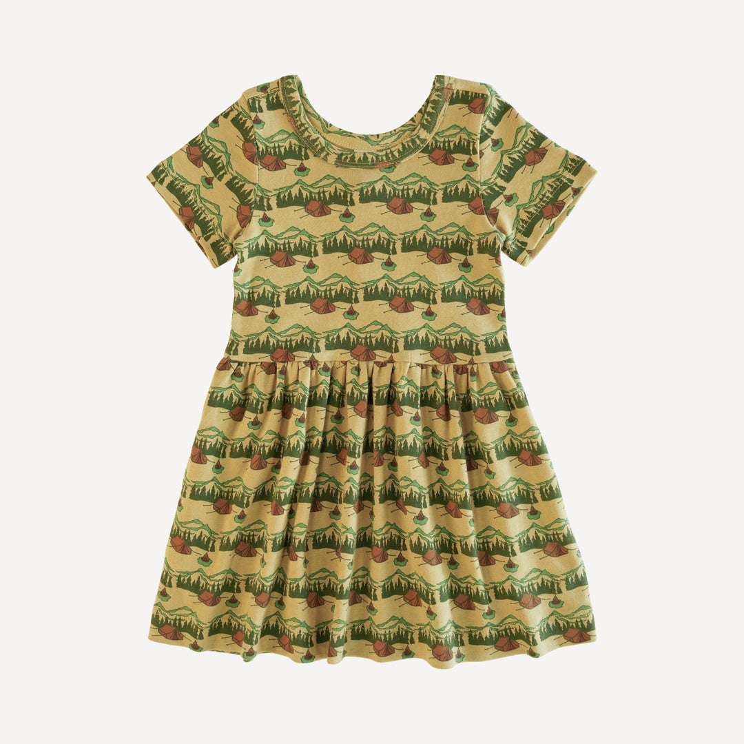 hazel twirl dress | campsite | organic cotton interlock