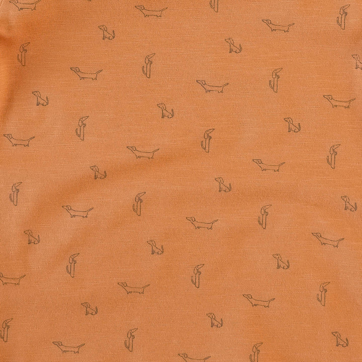 bib long jumpsuit | caramel dog | organic cotton slub
