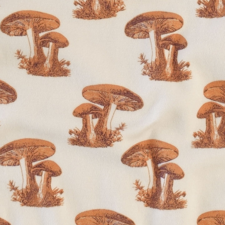 long sleeve sport union suit | caramel forest mushroom | organic cotton interlock