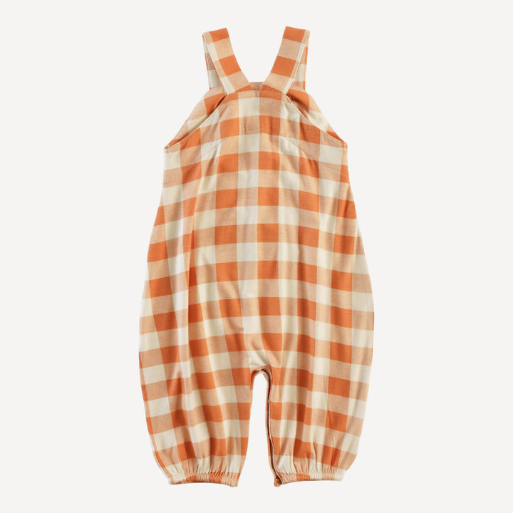 country bubble jumpsuit | caramel gingham | organic cotton interlock