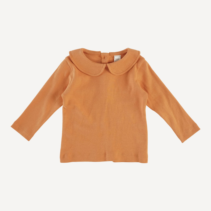 long sleeve peter pan tee | caramel | organic cotton wide rib