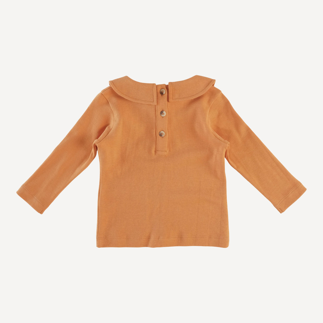 long sleeve peter pan tee | caramel | organic cotton wide rib