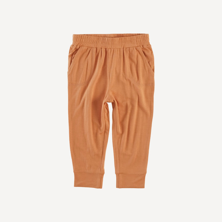 pocket urban jogger | caramel | organic cotton wide rib