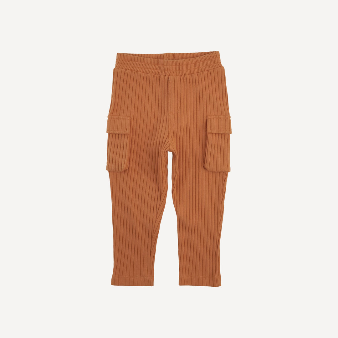 skinny cargo pant | caramel | organic cotton wide rib