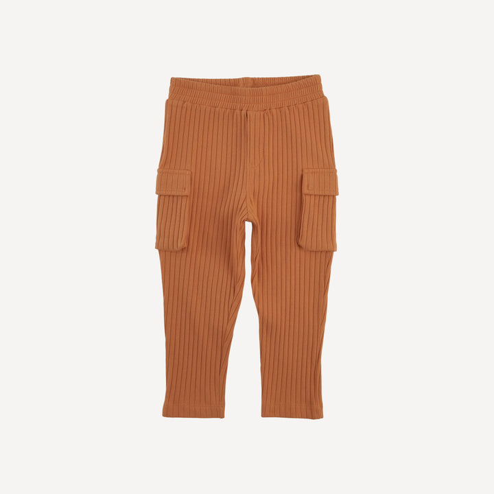 skinny cargo pant | caramel | organic cotton wide rib