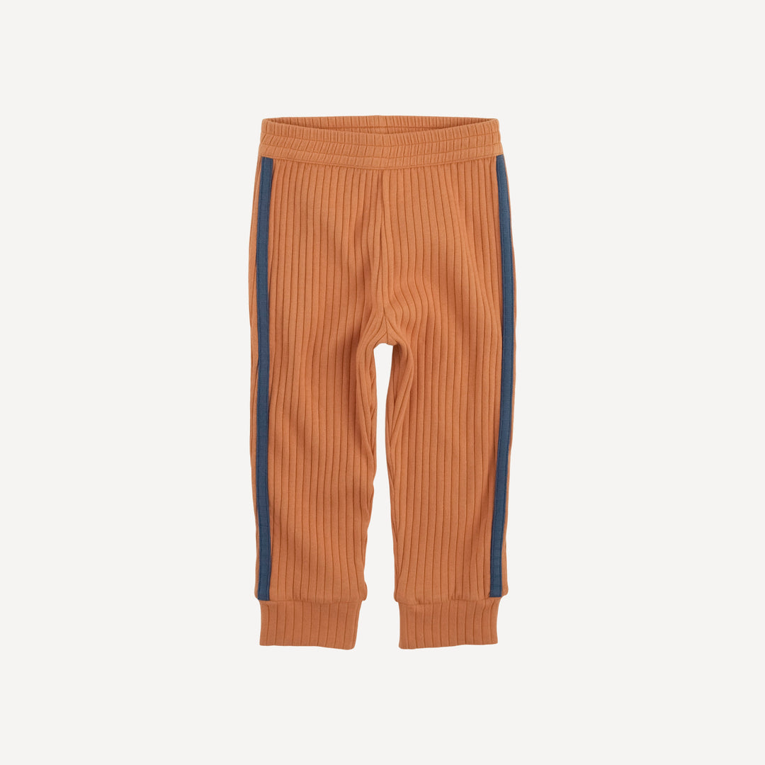 retro stripe track set | caramel | organic cotton wide rib