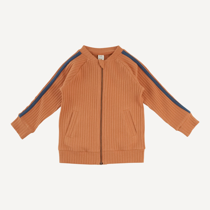retro stripe track set | caramel | organic cotton wide rib
