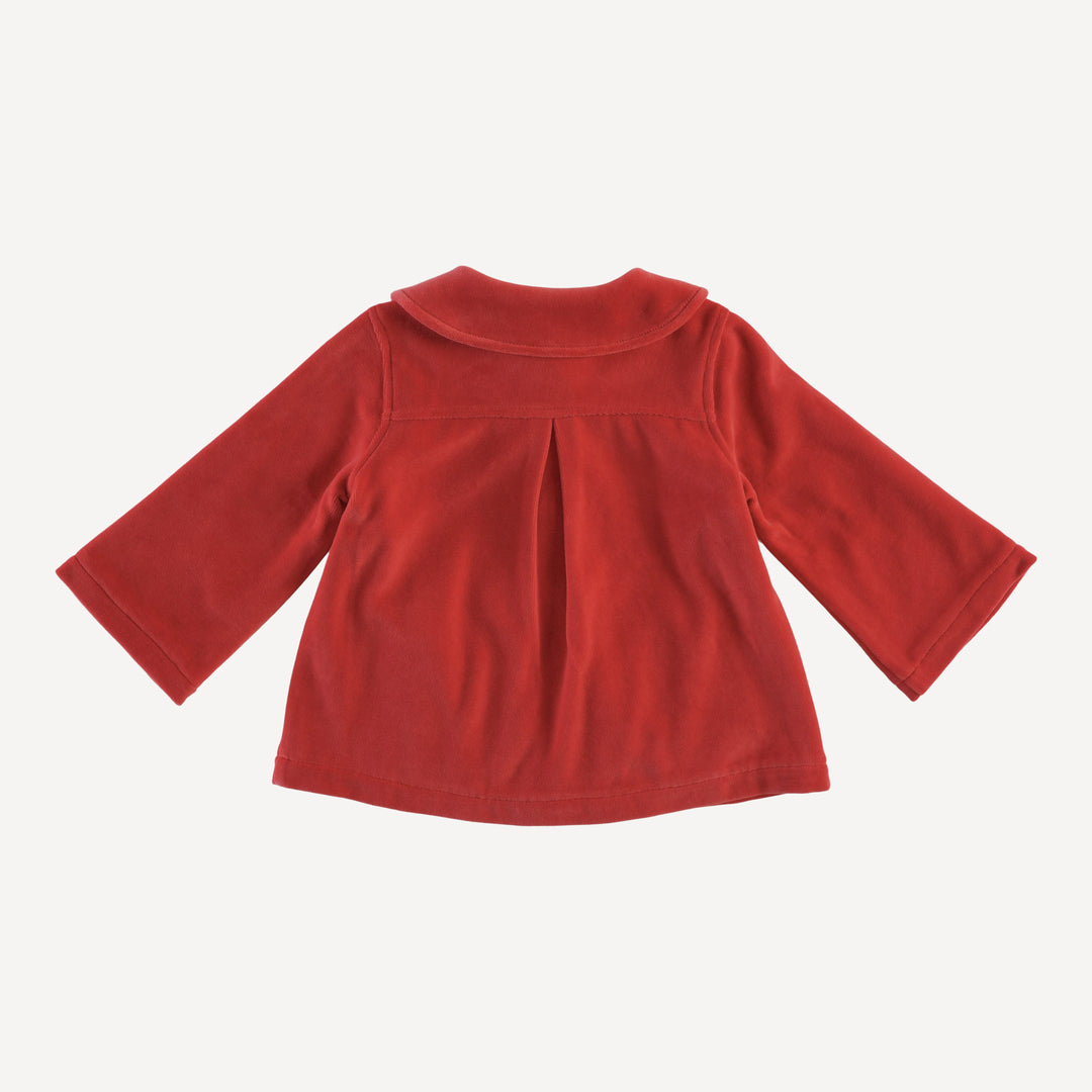 peter pan swing jacket | cardinal | organic cotton velour