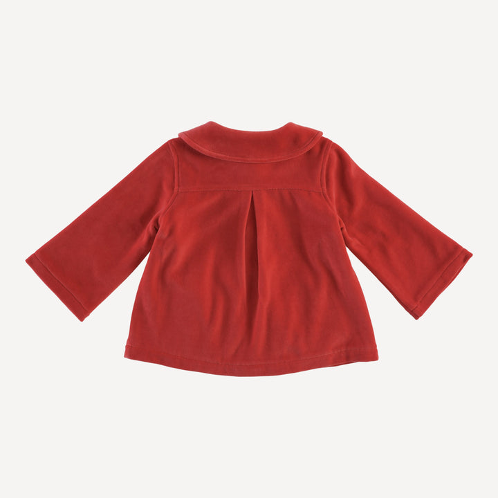 peter pan swing jacket | cardinal | organic cotton velour