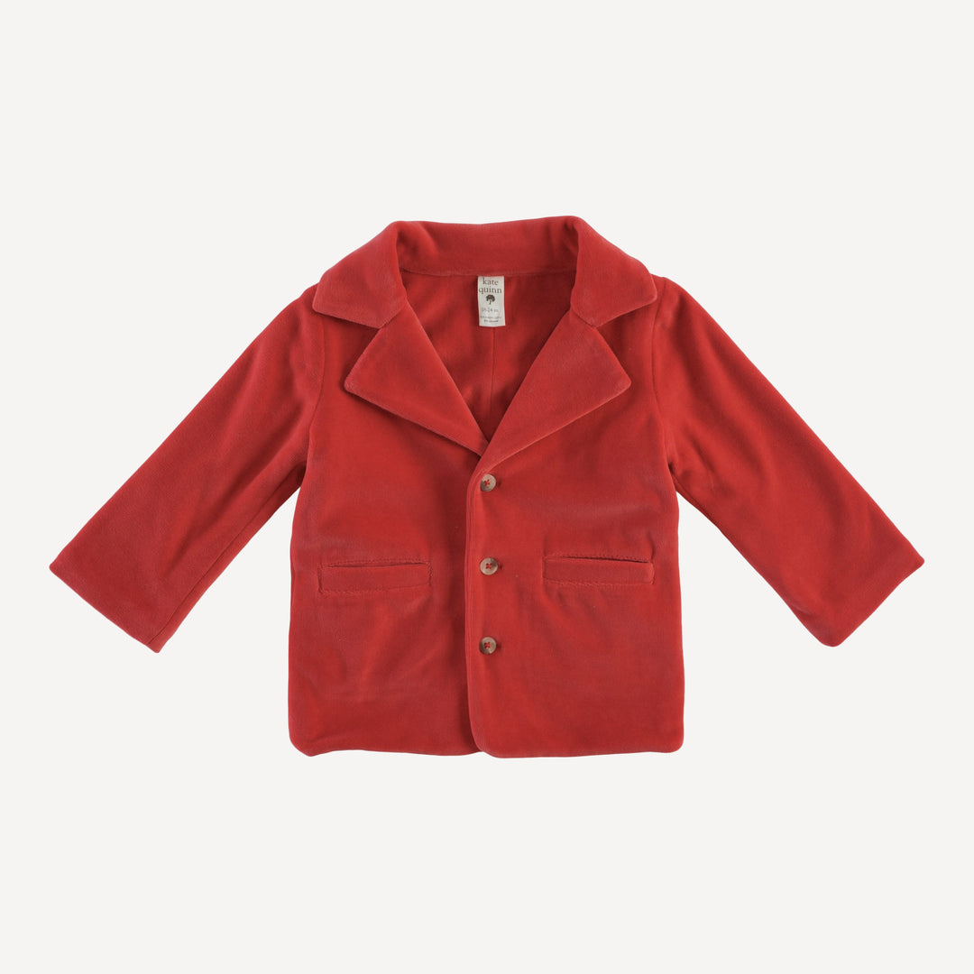 suit jacket | cardinal | organic cotton velour