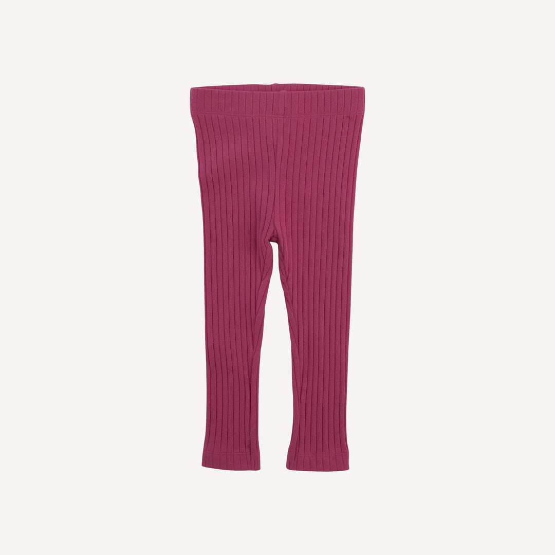 classic skinny legging | carmine | organic cotton wide rib