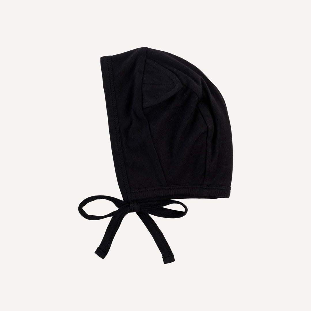 cat hat | black | organic cotton wide rib
