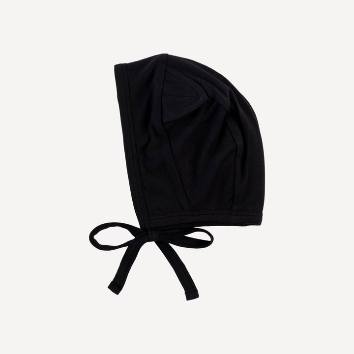 cat hat | black | organic cotton wide rib
