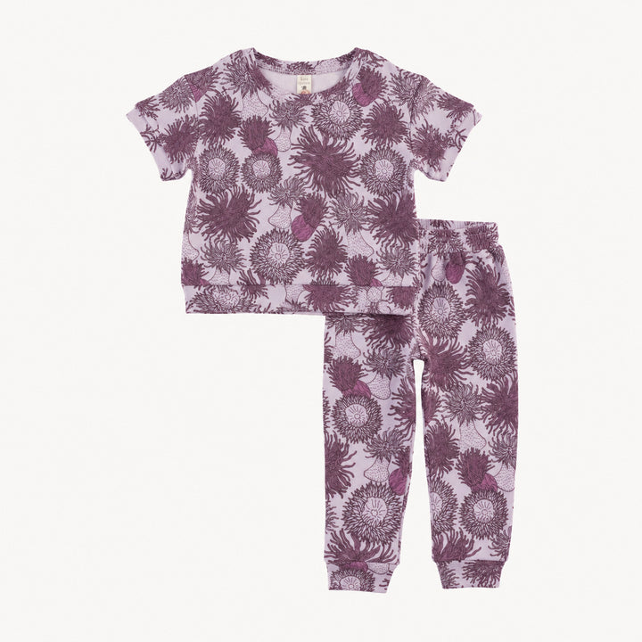 PREORDER short sleeve relaxed jogger set | purple anemone | modal
