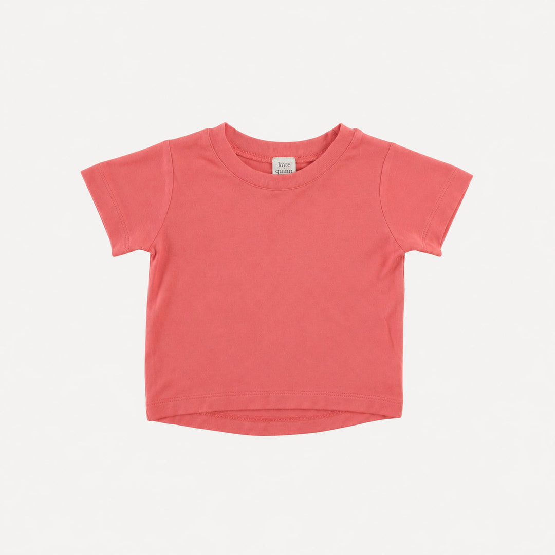 PREORDER short sleeve essential boxy tee | pink coral | bamboo