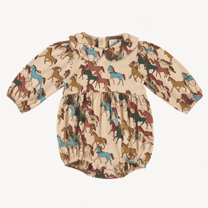 PREORDER long sleeve peter pan bubble | horse party | organic cotton interlock