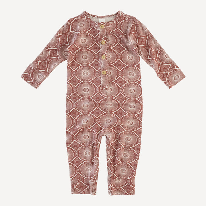 long sleeve sport union suit | cedar batik | modal