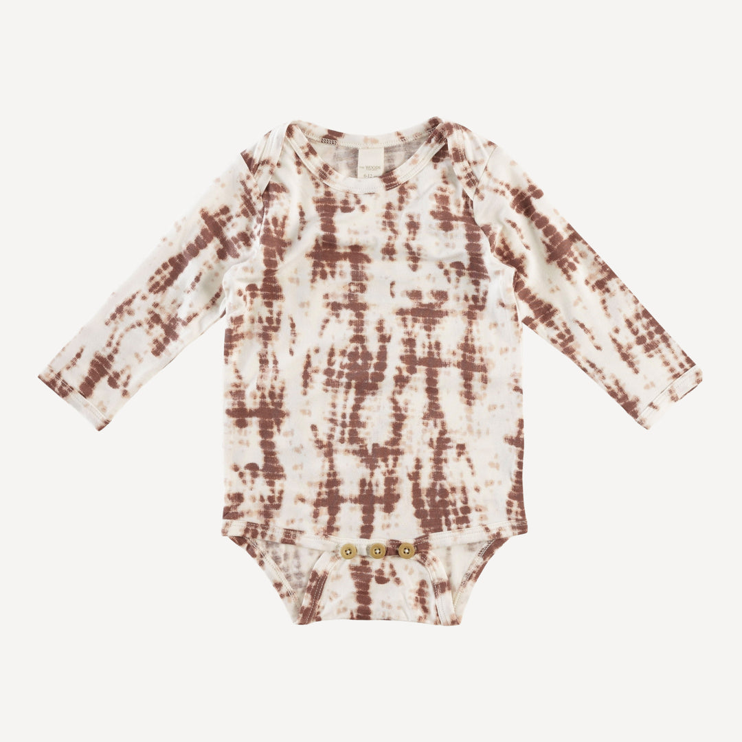 long sleeve lap neck bodysuit | cedar shibori | modal