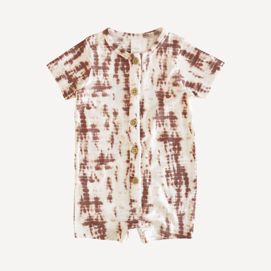 short sleeve button shortie | cedar shibori | modal