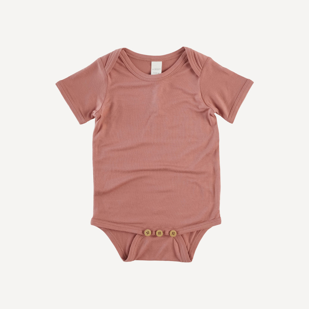 short sleeve lap neck bodysuit | cedar | modal