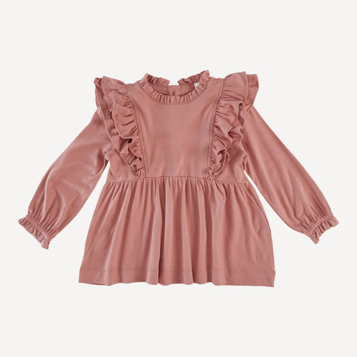 double ruffle flutter shirt | cedar | modal