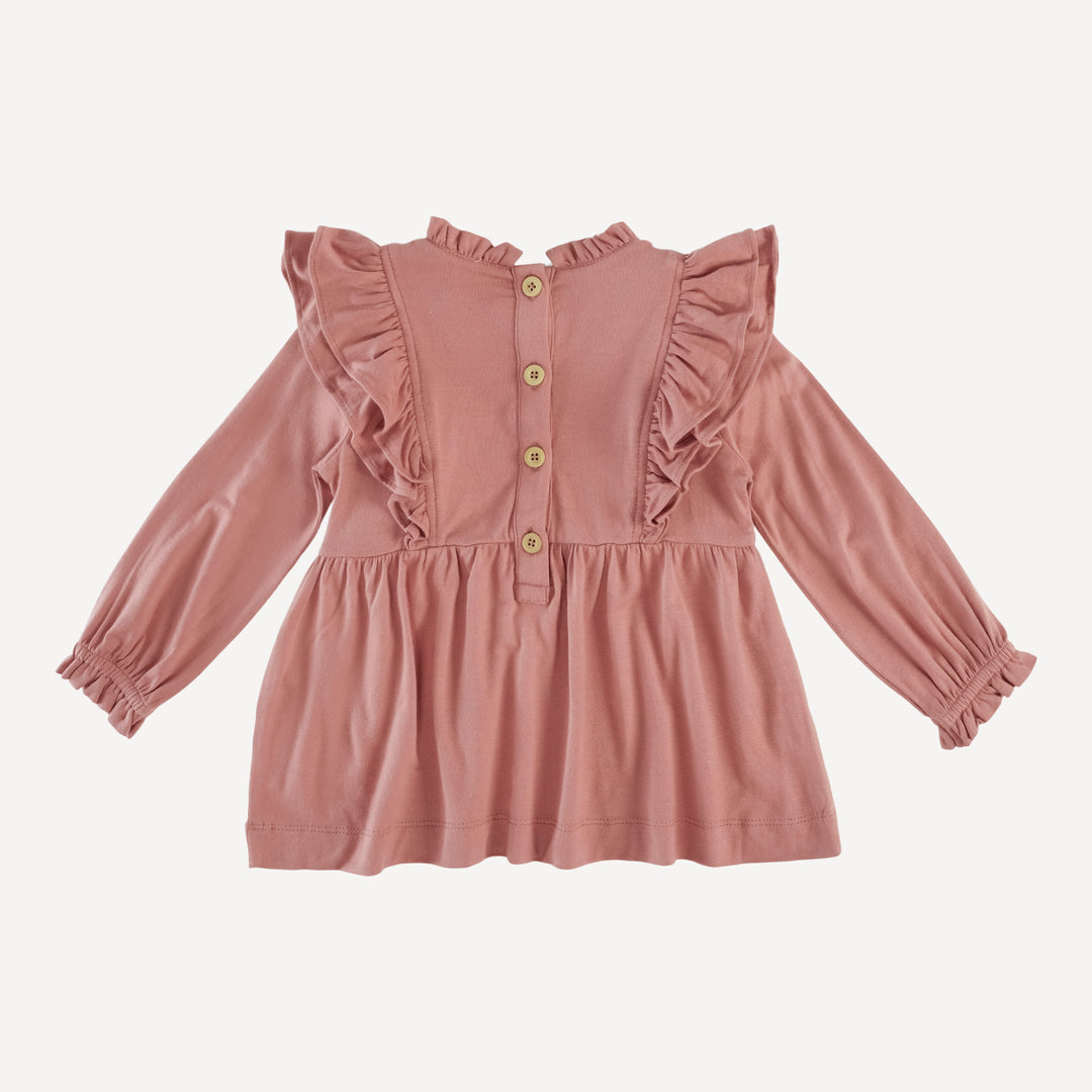 double ruffle flutter shirt | cedar | modal