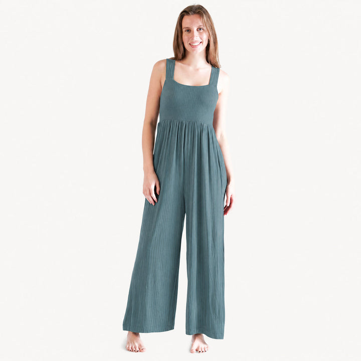 PREORDER womens high waist jumpsuit | tapestry | woods rib