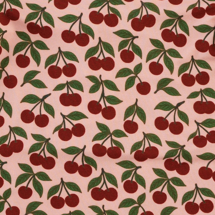 short sleeve essential ruffle boxy tee | cherries | light weight bamboo