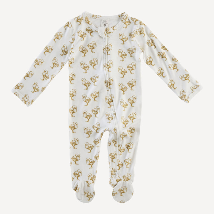 long sleeve two way zipper footie | chicks | bamboo