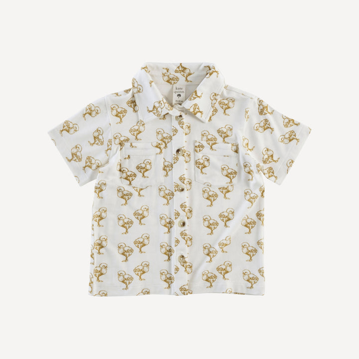 short sleeve pocket button shirt | chicks | bamboo