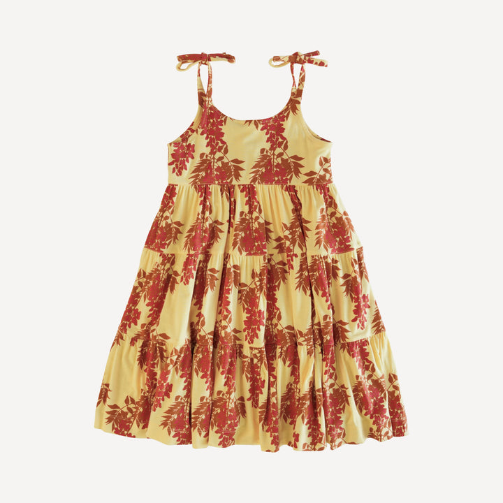 spaghetti tie prairie dress | chili wisteria vine | lenzing modal