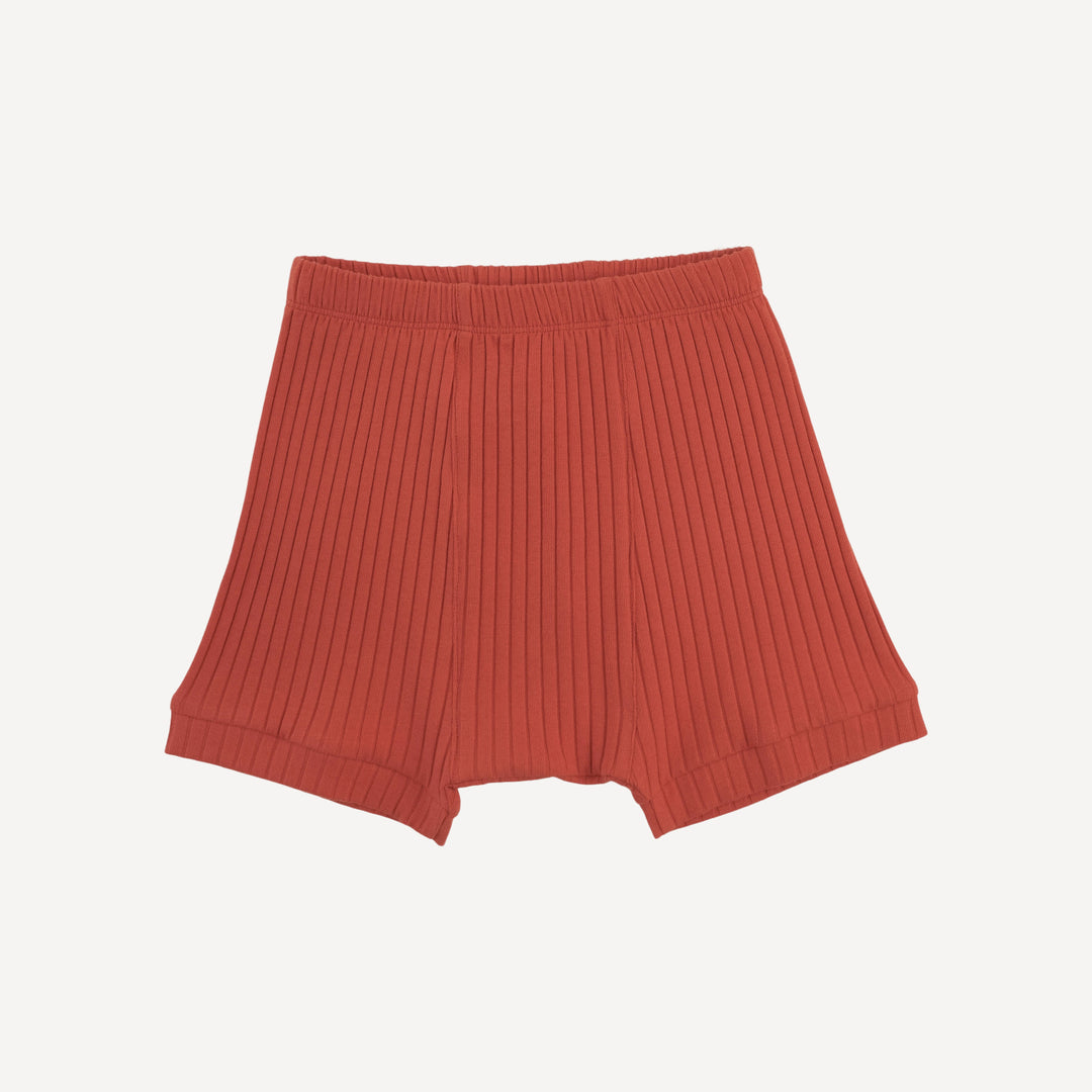 classic panda short | chili | organic cotton wide rib