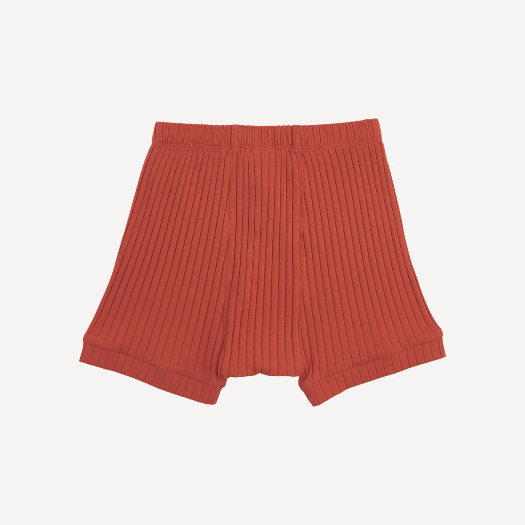 classic panda short | chili | organic cotton wide rib
