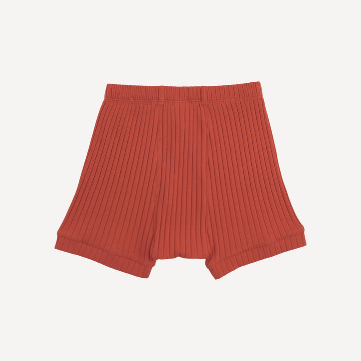 classic panda short | chili | organic cotton wide rib