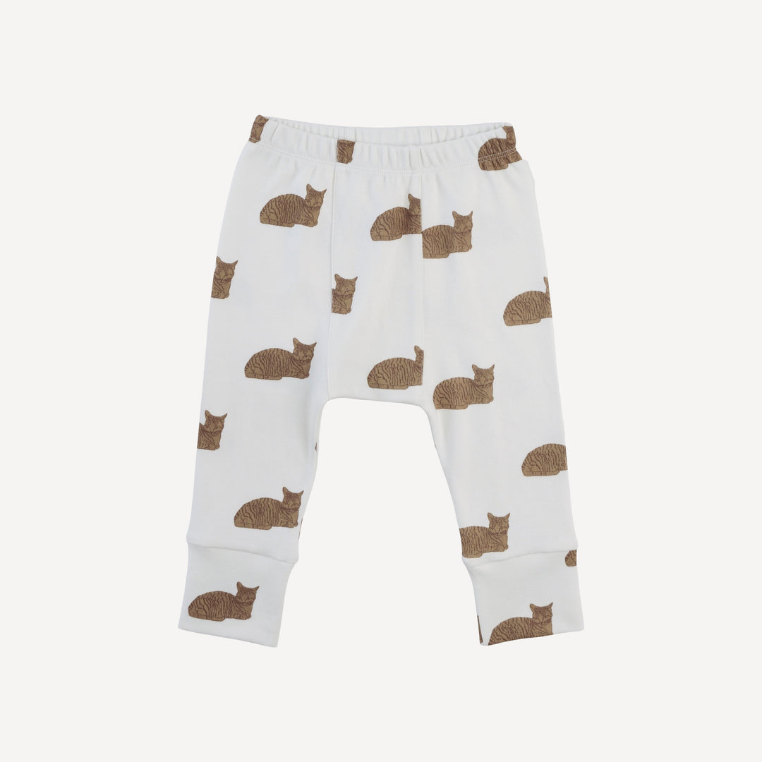 classic panda pant | chocolate cat | organic cotton interlock