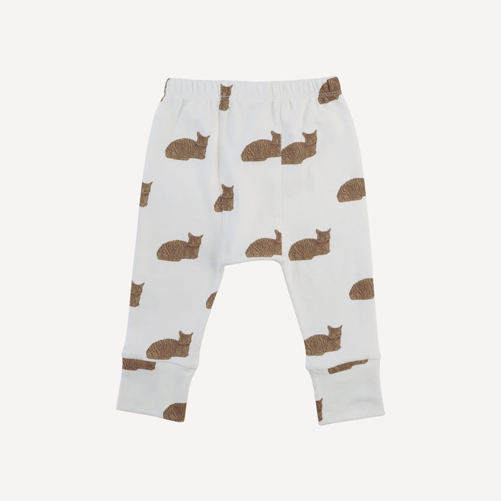 classic panda pant | chocolate cat | organic cotton interlock