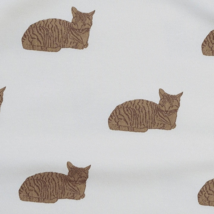 short sleeve peter pan piped keyhole dress | chocolate cat | organic cotton interlock