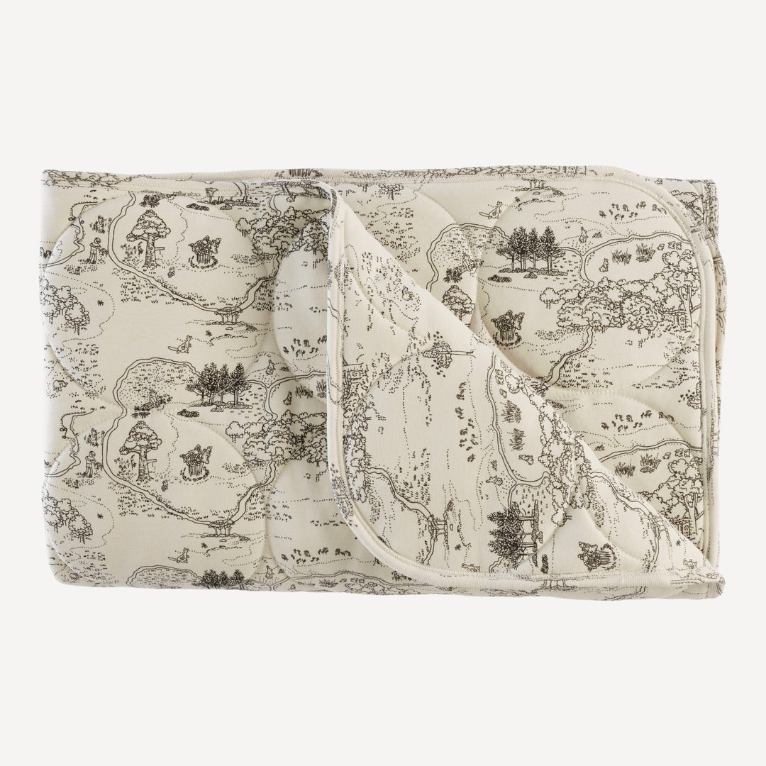 classic circle quilt | map | organic cotton interlock