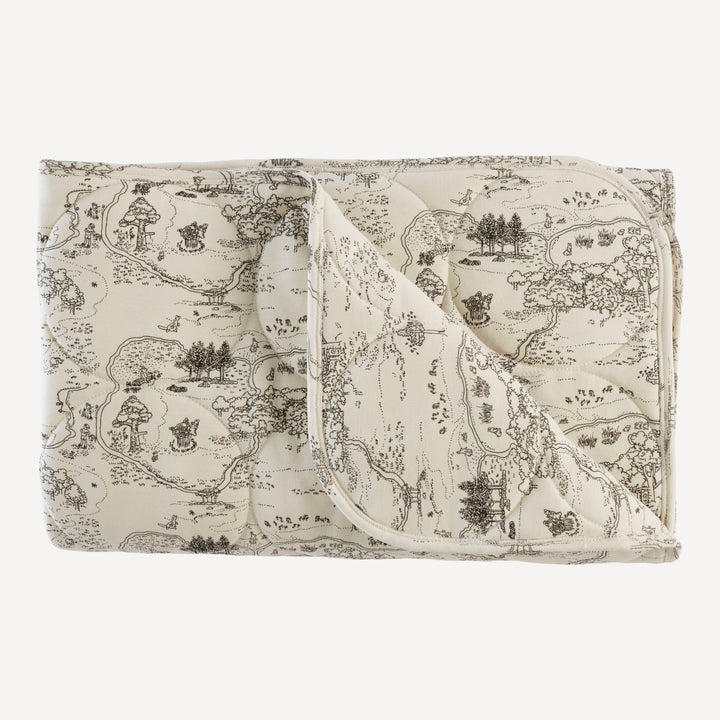 classic circle quilt | map | organic cotton interlock