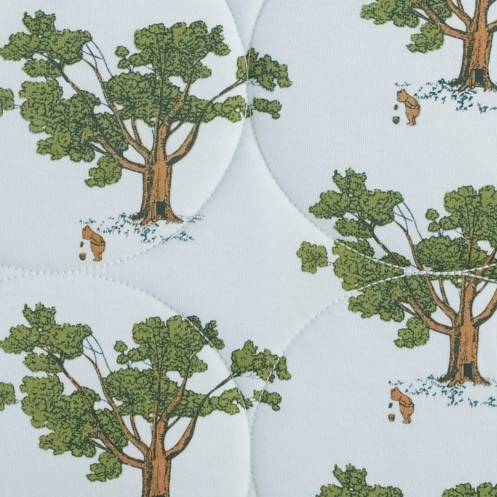 classic circle quilt | blue pooh & tree | organic cotton interlock